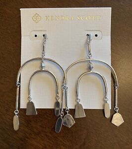 Kendra Scott Nalani Statement Earrings In Silver NWT $88