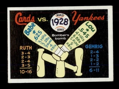 1970 FLEER LAUGHLIGH WORLD SERIES #25 1928 CARDINALS VS YANKEES - Image 1 of 2