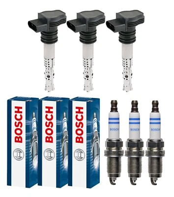 3x Zündspule +3x BOSCH Zündkerze für VW Polo 9N_ 1.2 12V Skoda Fabia II - Bild 1 von 4