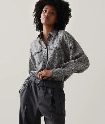 Brunello Cucinelli Monili Pants Charcoal Gray Virgin Wool Belted Pull On Size 10 - Image 1 of 4