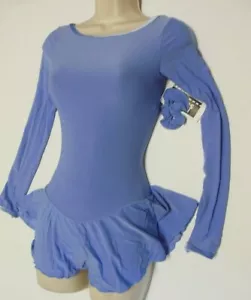 Vestido de Patín Mangas Largas Terciopelo Borde Estilo Clásico Línea Damas Tallas Periwinkle b - Imagen 1 de 6