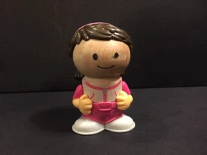 Play Town Wooden Figure Girl Pink Clothes Brown Hair Learning Curve - Picture 1 of 12