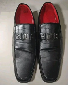Zoyla Men's Dress Shoe's Italian Black Cross Loafers Size 9 - Picture 1 of 12
