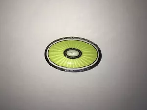 SPILLA SPILLA OVALE SMALTATA GUILLOCHÉ ARGENTO E LIMONE VINTAGE anni 30-40 - Foto 1 di 4