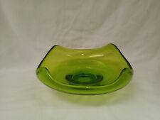 Vintage Viking Glass Epic Pattern Bon Bon Dish Bowl #6602 Avocado Green 7" D