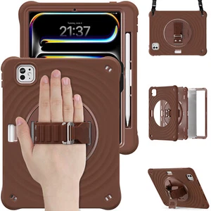 Ripple Shockproof Silicone Hand Strap Stand Case Cover for iPad Pro 11" M4 2024 - Picture 1 of 49