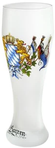 0.5 L wheat beer glass with Bavarian coat of arms, frosted, wheat beer glass noble - Picture 1 of 5