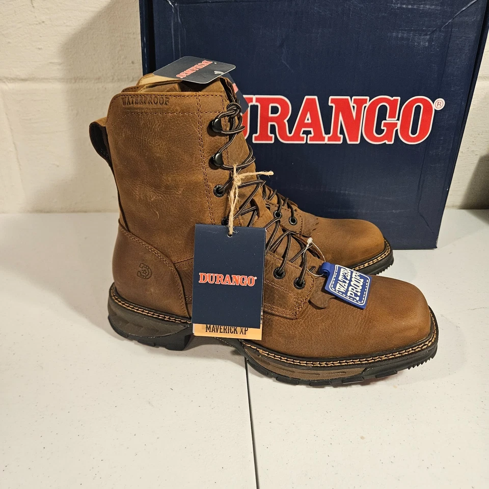 Durango Maverick XP Square Toe Waterproof Lacer Work Boots DDB0238 Size 11.5 M