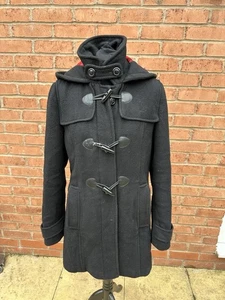 Laura Ashley Damen Dufflecoat mit Kapuze UK 14 Polyester – schwarz - Bild 1 von 11