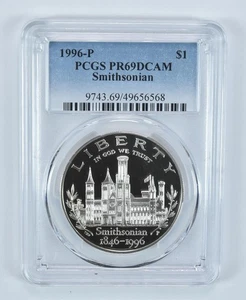 1996-P Smithsonian Commemorative Dollar PR69 DCAM PCGS Blue Label *7613 - Picture 1 of 5