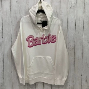 NWT Junk Food Barbie Logo Fleece Hooded Sweatshirt Hoodie Large 100% Cotton - Picture 1 of 14