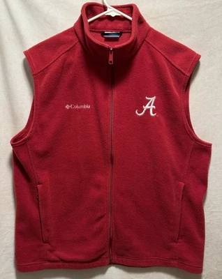Alabama Crimson Tide Columbia Ropa Deportiva Suéter Chaleco Para Hombres L Rojo Bolsillos con Cremallera Foto 1 de 4