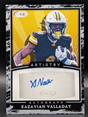 2022 SAGE Artistry Xazavian Valladay Rookie Auto - Arizona State Sun Devils - Image 1 of 2