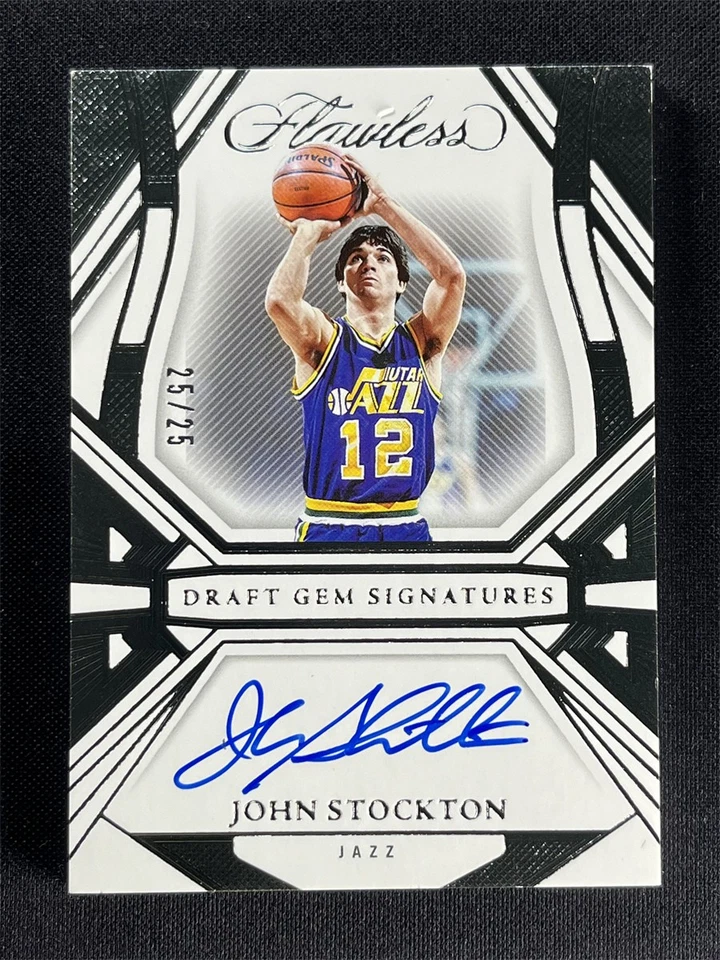 25/25 ≈1/1 ! 2023-24 Panini Flawless John Stockton Draft Gem Signatures Auto - image 1 of 2