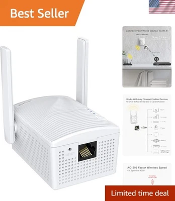 AC1200 Dual Band WiFi to Ethernet Adapter – 1200Mbps Universal Connectivity - Image 1 of 4