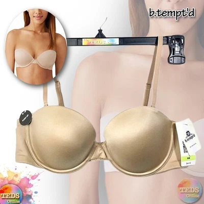 Sujetador sin tirantes push-up 36B Future Foundation para mujer b.tempt'd 954381 nude nuevo con etiquetas Foto 1 de 4