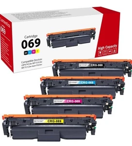 069 069H Toner Cartridge Set (4-Pack, Black Cyan Magenta Yellow) Sealed Cartridg - Afbeelding 1 van 8
