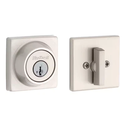 660 Series Satin Nickel Keyed Square Deadbolt Keyed One Side Featuring Smartkey - Image 1 of 4