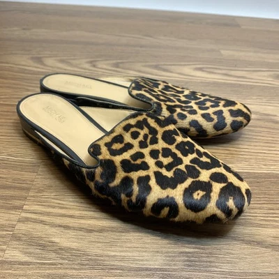 Zapatos sin cordones Michael Michael Kors Natasha Mule Slide talla 8 pelo de becerro leopardo Foto 1 de 4