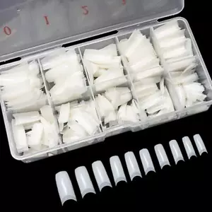 500pcs Half Cover False Nails Tips Acrylic Nail Tips 10 Sizes Lady French Style - Picture 1 of 8