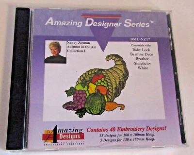 Amazing Designer Series Embroidery BMC-NZ17 Autumn in the Air Card Nancy Zieman - Image 1 of 3