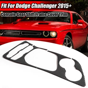 For 2015+ Dodge Challenger Carbon Fiber Gear Shift Panel Cover Cup Holder Trim - Bild 1 von 10
