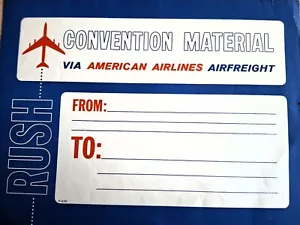 American Airlines Label Airfreight Convention Material 8in X 6in - Picture 1 of 1