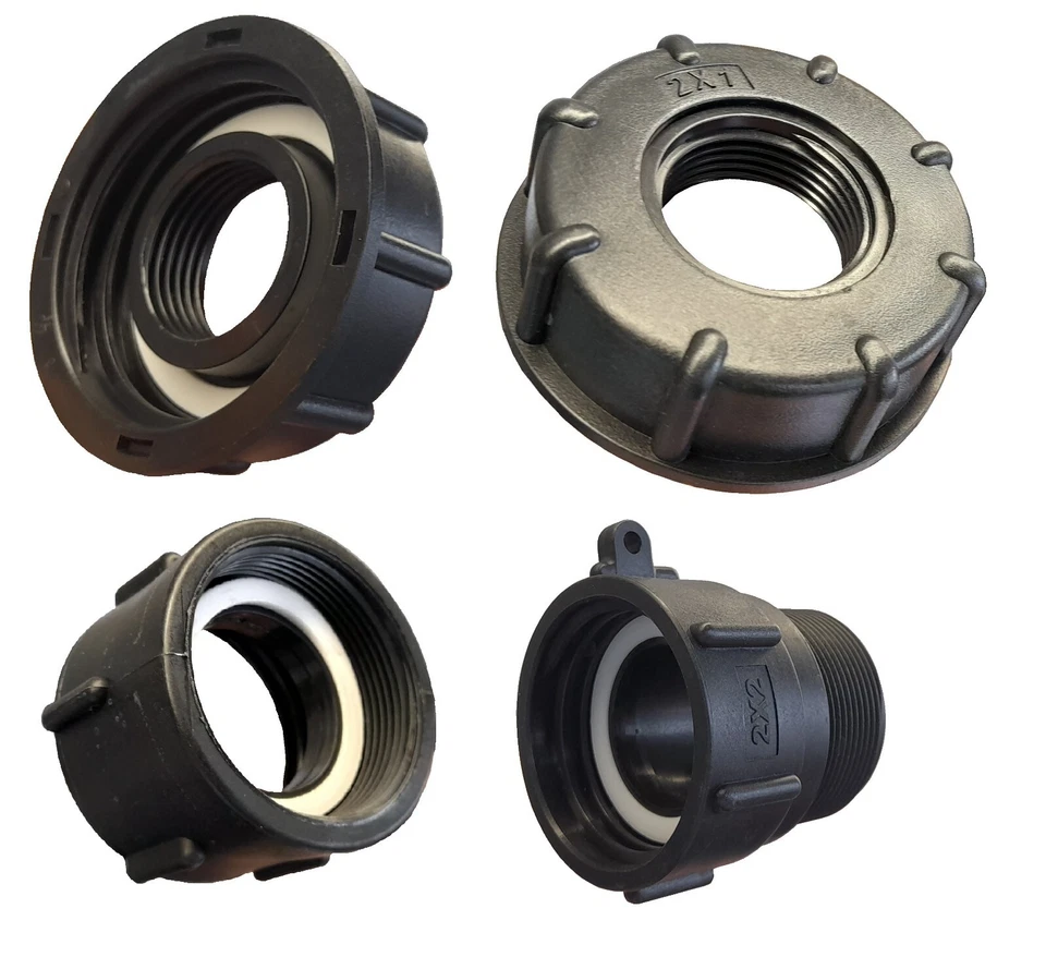 IBC Tank Gewindeadapter S60 und S100 auf 1" 3/4" und 2" Zoll