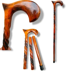 Walking Stick Cane Men Canes Wooden Sticks Handcrafted Best Wood for Mens and Wo - Picture 1 of 7