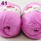 Luxurious 2Ballsx50g Cashmere Silk Wool Hand Knitting Wrap Shawl Crochet Yarn 41