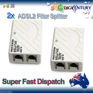 2x New In-Line ADSL2 Broadband Filter Splitter for Telephone Modem w/t Free Cord - Bild 1 von 3