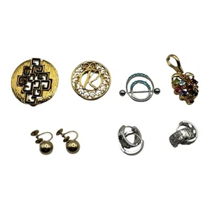 Lote de joyas vintage - Surtido de prendedores, broches, pendientes, dijes - Estilos mixtos - Imagen 1 de 16