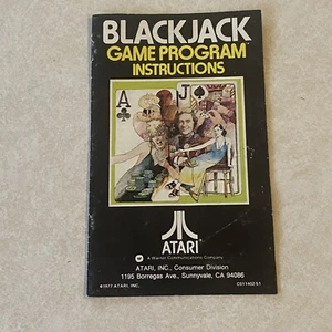 Blackjack: Vintage 1977 Atari Game Program Instruction Manual - Picture 1 of 3