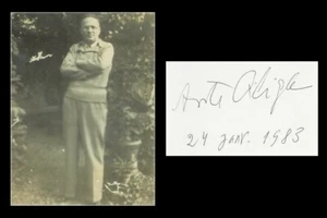 Ante Ciliga (1898-1992) - Croatian politician & writer - Rare signed card - 1983 - Picture 1 of 3