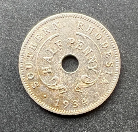 Southern Rhodesia 1934 Halfpenny - George V Cover