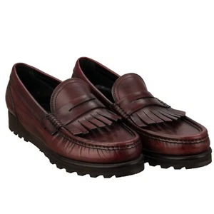 DOLCE & GABBANA Leather Moccasin Loafer Shoes GENOVA Bordeaux 40.5 US 7.5 - Picture 1 of 7