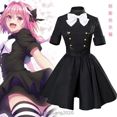 Fantasia cosplay anime destino/apócrifos Astolfo vestidos femininos roupas de Halloween - Imagem 1 de 4
