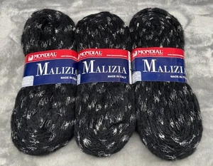 Malizia By Mondial Mohair Wool Yarn Black Silver 100G • Made In Italy - Picture 1 of 6