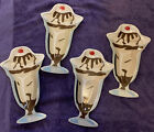 Kingsbridge International Set Of 4 Ice Cream Sundae Tidbit Plastic Plates 