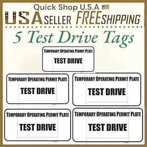 Lot of 5 Test Driver Dealer Plate Tag Temporary Operating Permit (white) - Picture 1 of 1