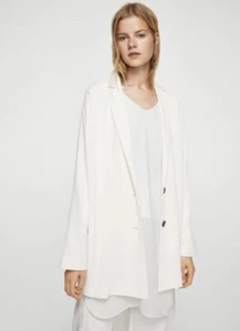 Mango Oversized Blazer White M - Picture 1 of 6