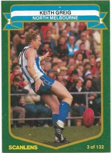 1985 Scanlens (3) Keith GREIG North Melbourne - Picture 1 of 1
