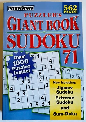 Puzzlers Giant Book of Sudoku Penny Press Large Print 562 pgs extreme easy-hard - Image 1 of 4