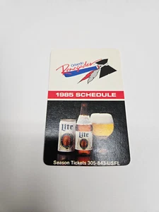 ES23 Orlando Renegades 1985 USFL Football Pocket Schedule Card - Miller Lite - Picture 1 of 2