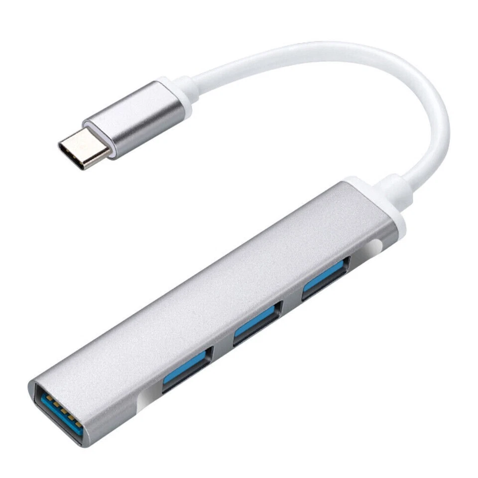 USB-C Type C to USB 3.0 4 Port Hub Splitter For PC Mac Phone MacBook Pro iPad - Image 1 of 4