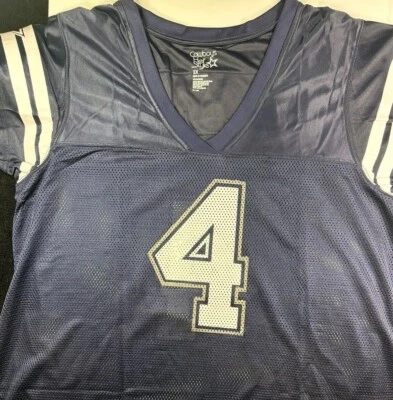 Camiseta deportiva Dallas Cowboys PRESCOTT NFL/S para mujer S/S 100 % polietileno/azul marino nueva con etiquetas/auténtica Foto 1 de 4