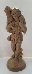 HOLLAND MOLD Nativity Shepherd Boy Lamb Replacement Piece Brown Ceramic Vintage - Picture 1 of 7