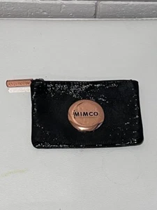 Mimco Black Patent Leather Pouch with Rose Gold Badge-Coin Purse/Mini Clutch - Picture 1 of 6