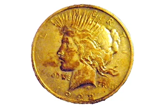 1922-D Peace Silver Dollar 90% Silver Not Cleaned Rate Fine To X-Fine ?  Z6 - Picture 1 of 2