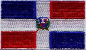 República Dominicana Parches bordados de bandera 2,5""x1,5"" plancha - Imagen 1 de 1